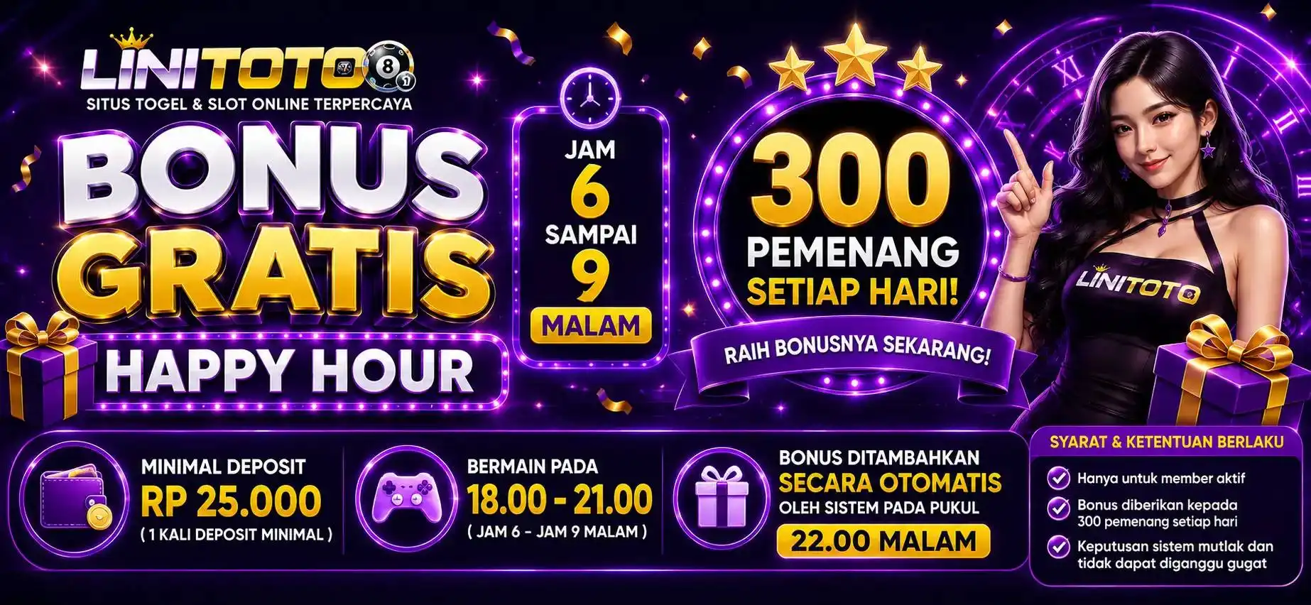 LINITOTO BONUS HAPPYHOURS